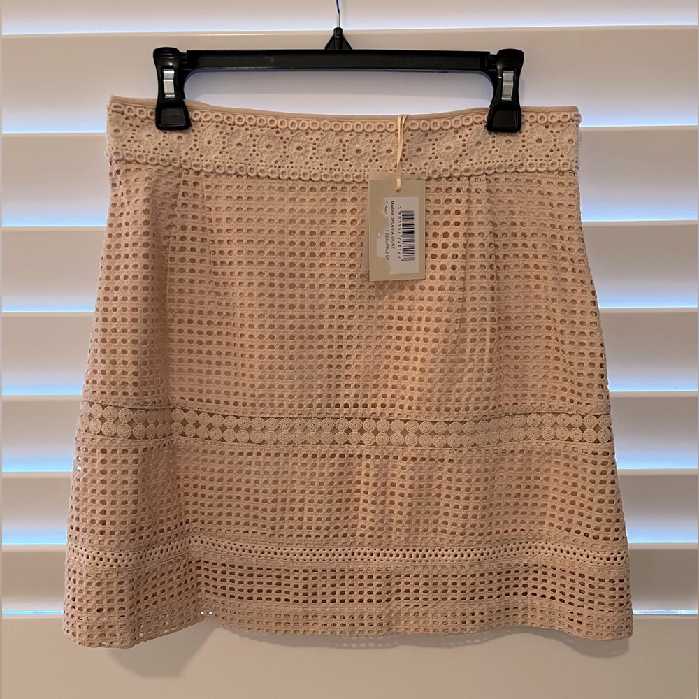 Paul & Joe Sister “Modèle 7FLAVIA SKIRT” size 42 (US 10) cream/light pink blush